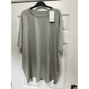 Goodfellow & Co Mens Short Sleeve Rashguard Slim Fit Light Gray 2XL NWT